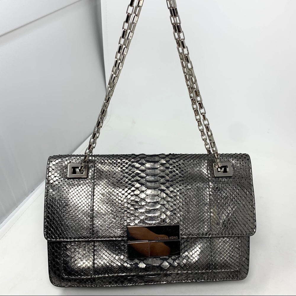 Michael Kors Collection Silver Python Handbag - image 1
